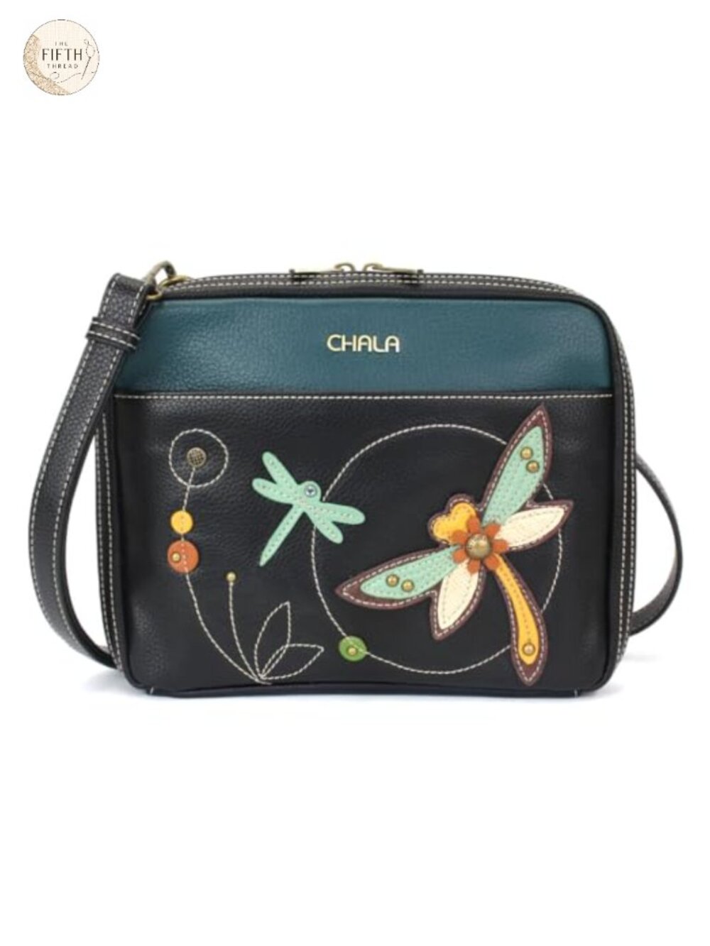 Faux Leather Organizer Crossbody Bag with Wallet Adjustable Strap Fits iPad Mini